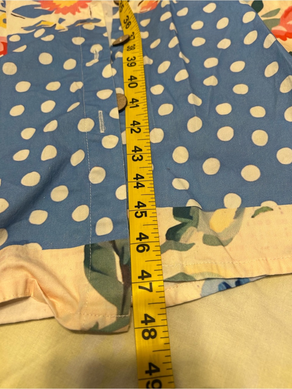 Patchwork Floral V-Neck Maxi Dress in Blue and Pink - Picture 3 of 7